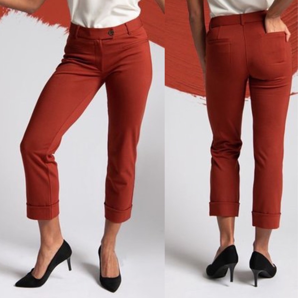 BetaBrand Cool Jade 2.0 Burnt Sienna Orange Pants | Size M Stretchy work pants
